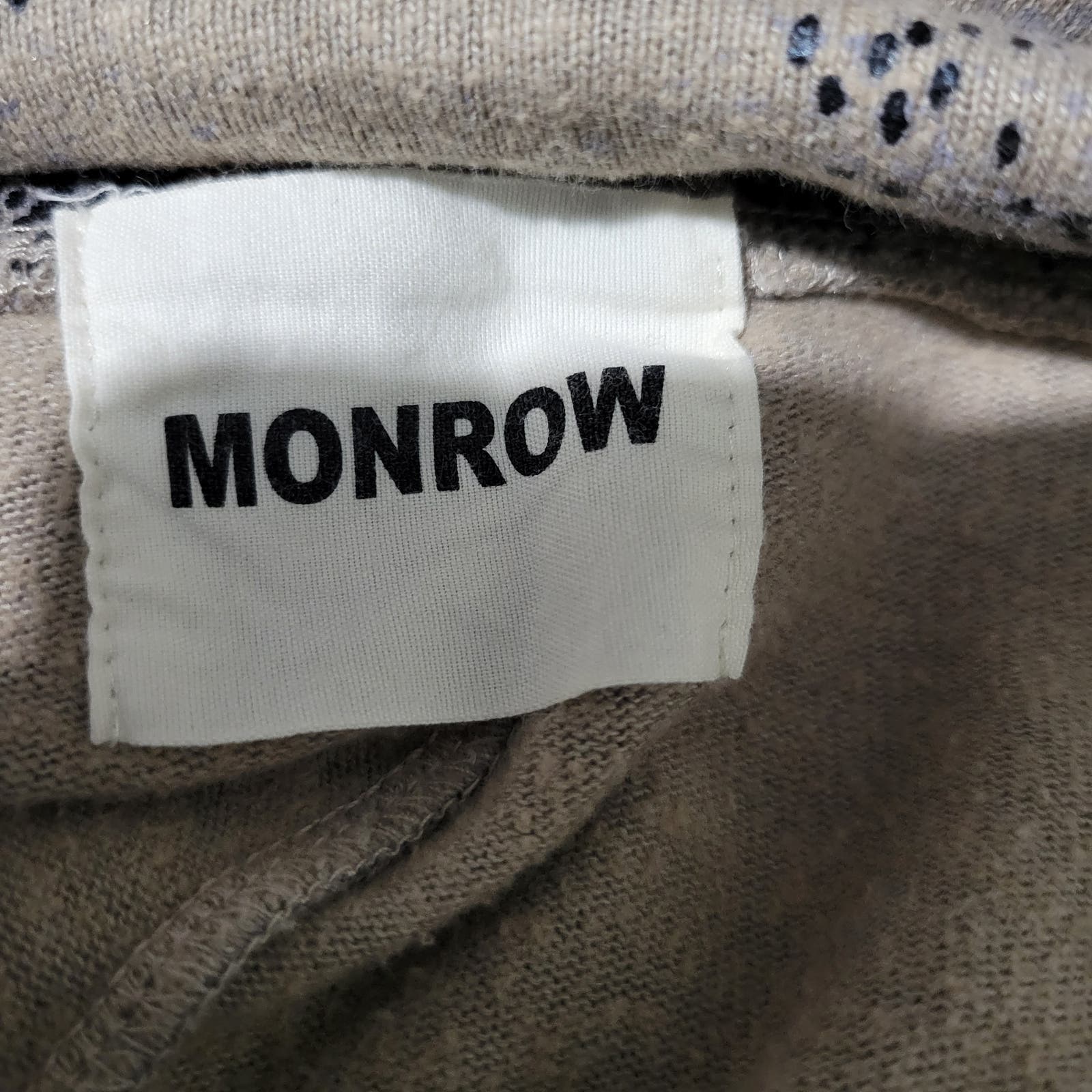 Monrow Vintage Sweats Snake Print Tan Grey Retro Low Rise Drawstring Sweatpants Joggers Size XS