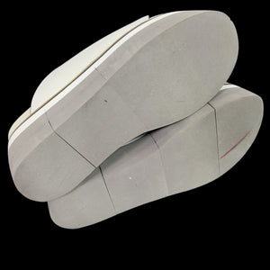 NakedFeet Flow Wedge Sandals White Slides Leather Chunky Platform Foam Footbed Size 8.5
