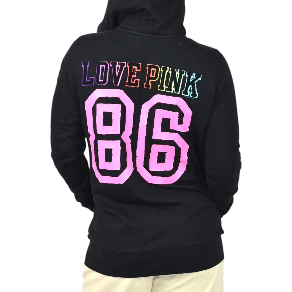 PINK Victorias Secret Hoodie Jacket Black Zip Front Dog Logo PINK Victorias Secret Hoodie Jacket Black Zip Front Dog Logo
