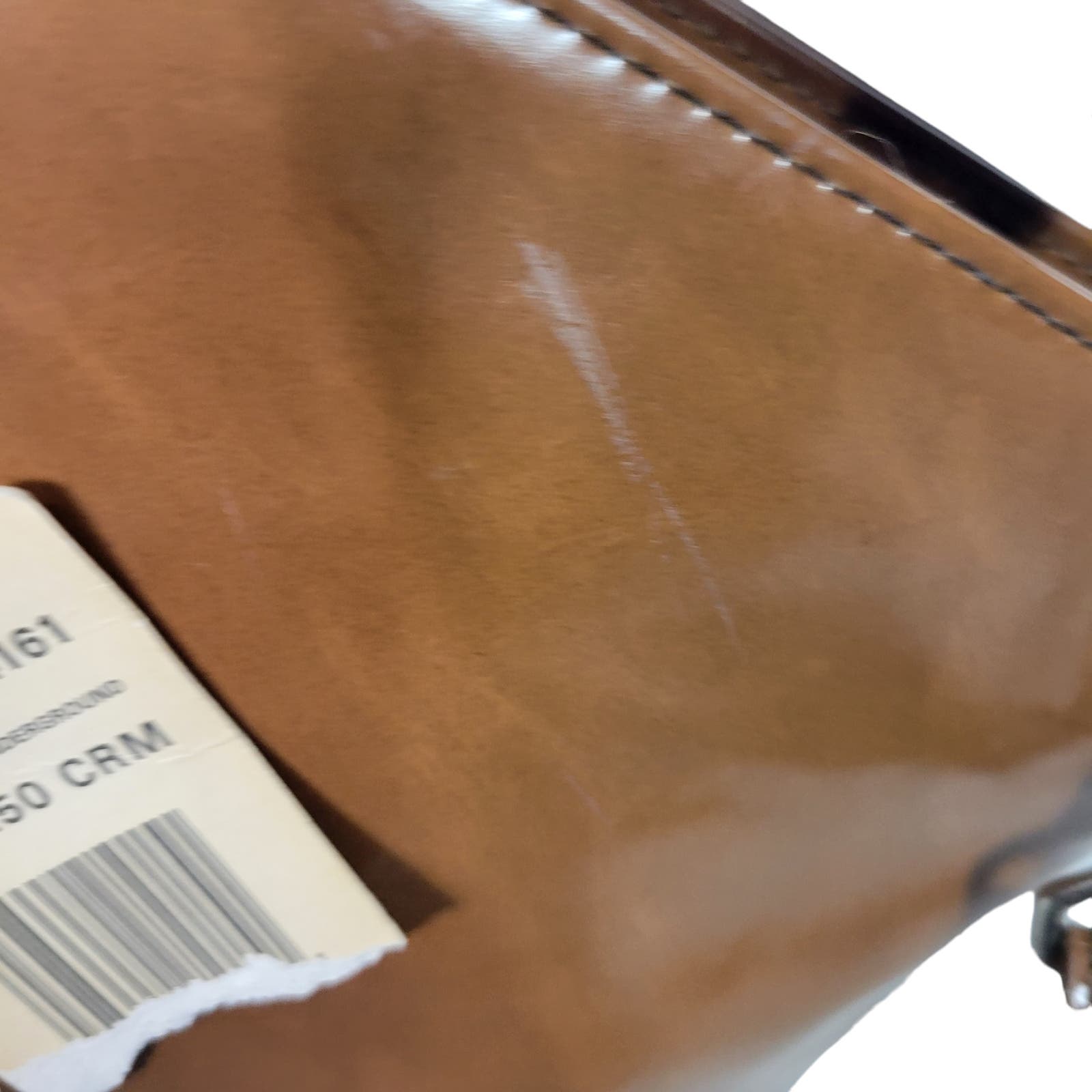 Vintage Esprit Crossbody Bag Brown Caramel Rigid Patent Leather Structured Shoulder 90s Handbag