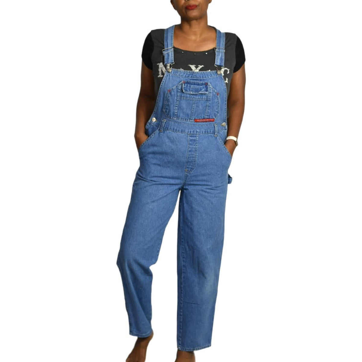 Vintage Bib Overalls Jean Carpenter Belt Loops Squeeze 90s Coveralls S
