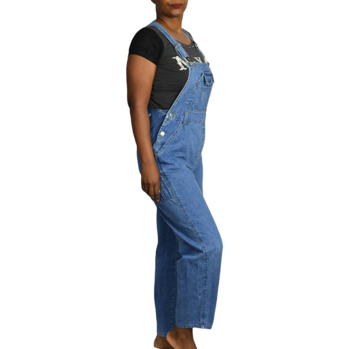 Vintage Bib Overalls Jean Carpenter Belt Loops Squeeze 90s Coveralls S