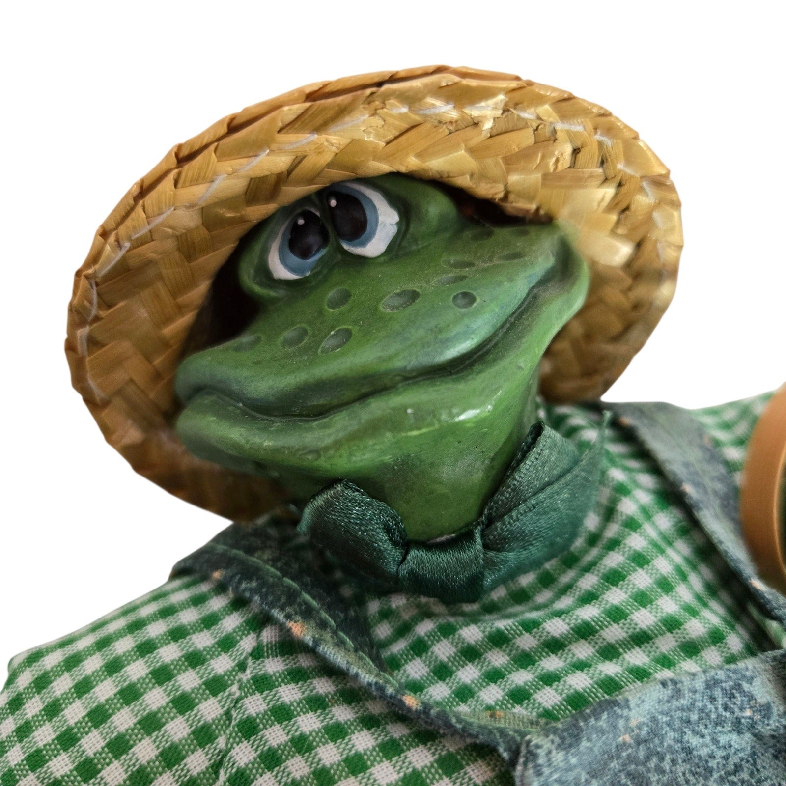 Vintage Russ Berrie Country Folks Figurine Mrs Gardenhopper Green Frog Shelf Sitter Gardening Gardening Toad Kathleen Kelly Critter Factory