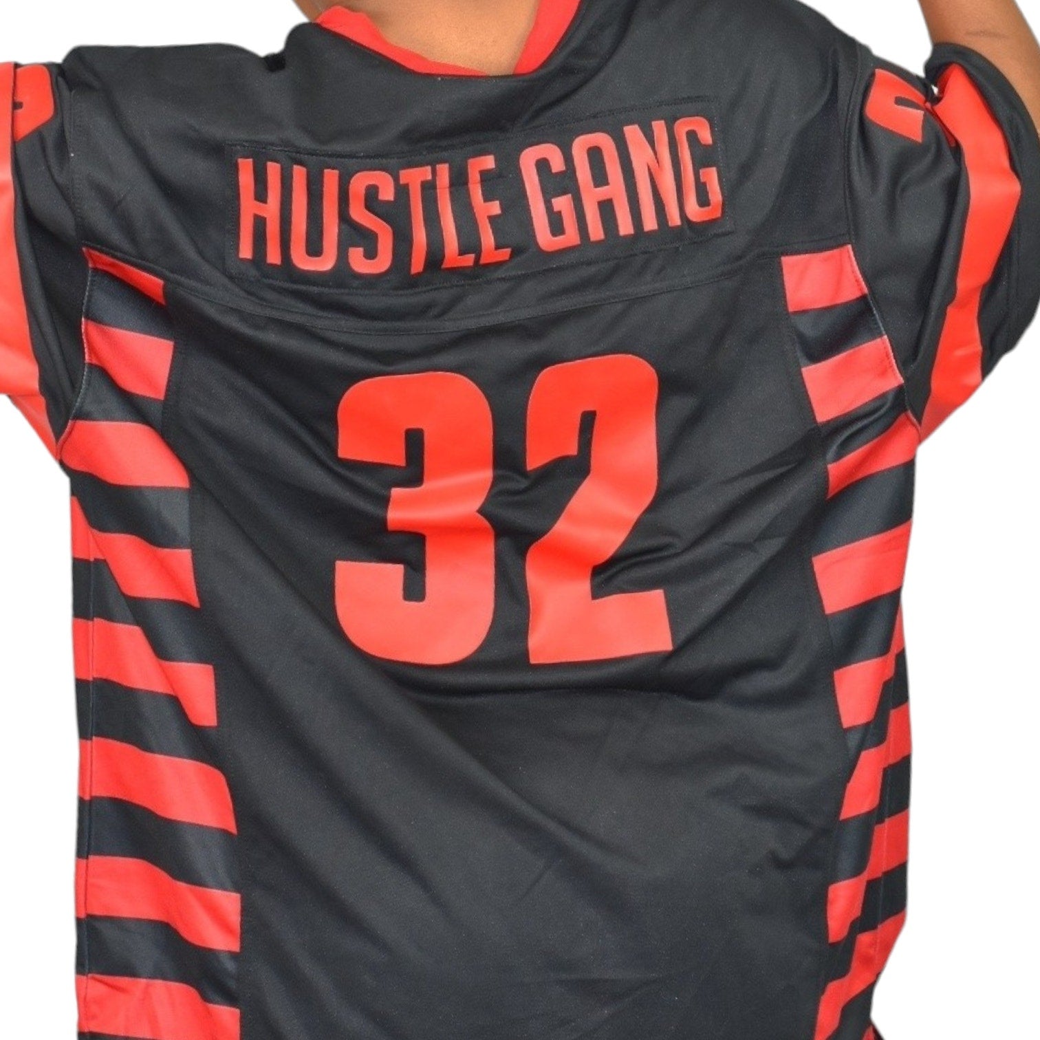 Hustle Gang Bear Jersey Black Red Shirt Football Grid Iron Streetwear Graphic Big Tall Mens 3X