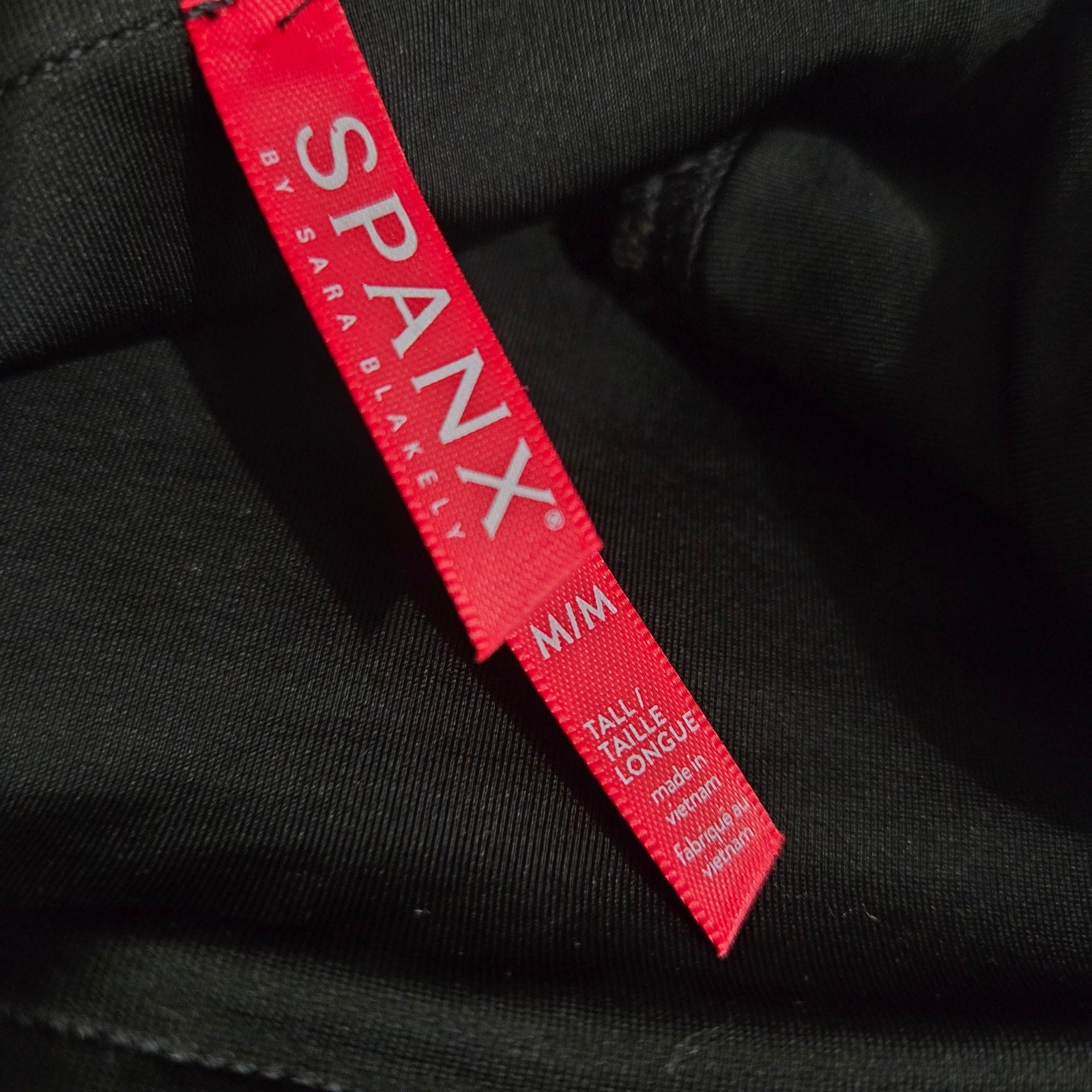 SPANX Faux Patent Leather Leggings Black Shiny High Rise Ponte Pants Tall Medium