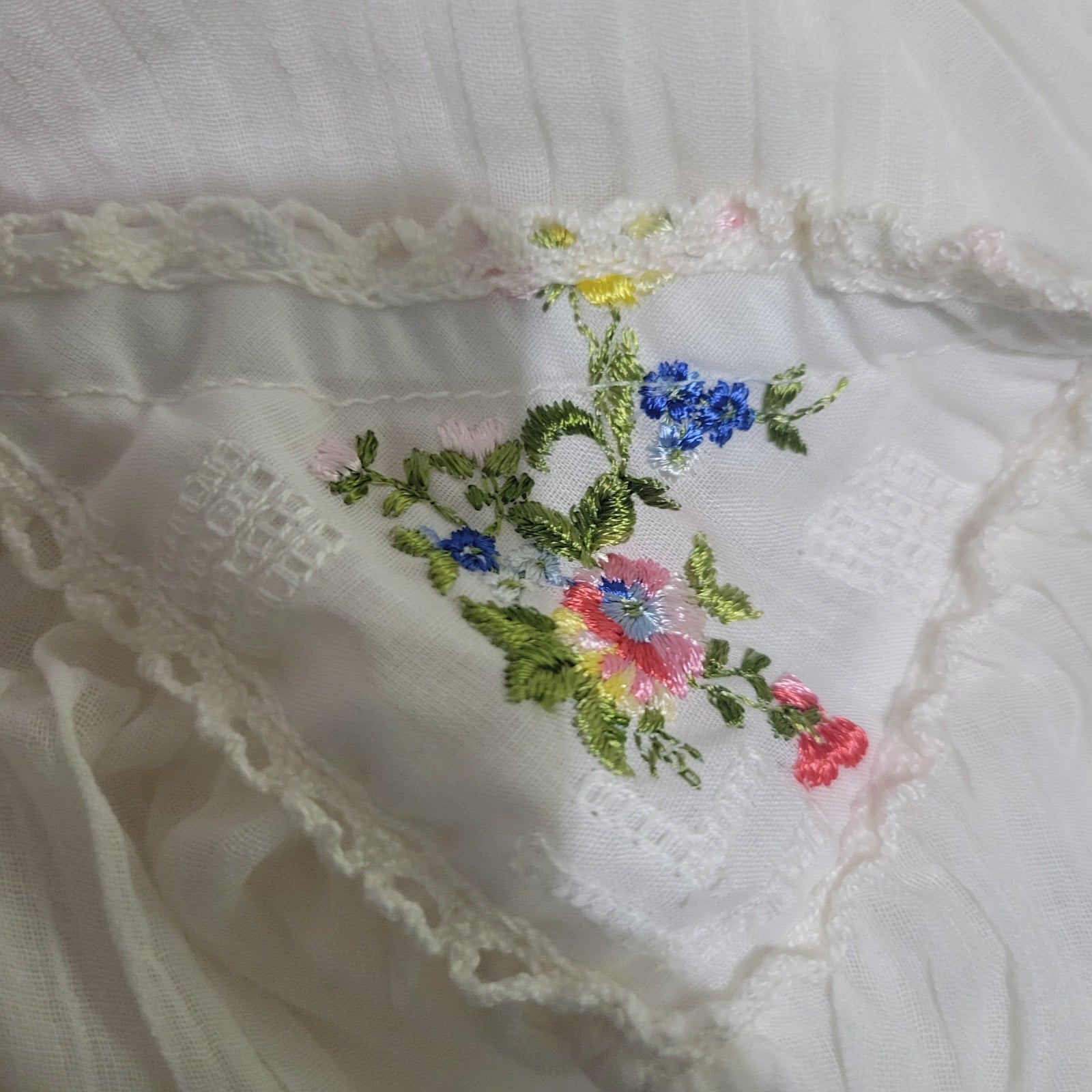 Vintage Spare Parts Crop Top Set White Gauze Cotton Halter Tube Halter Bolero Small