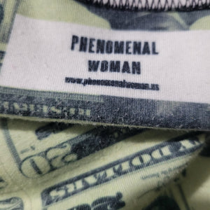 Harriet Tubman Twenty Dollar Bill Hoodie Green Phenomenal Woman Photorealistic Sweatshirt Hood Size Small