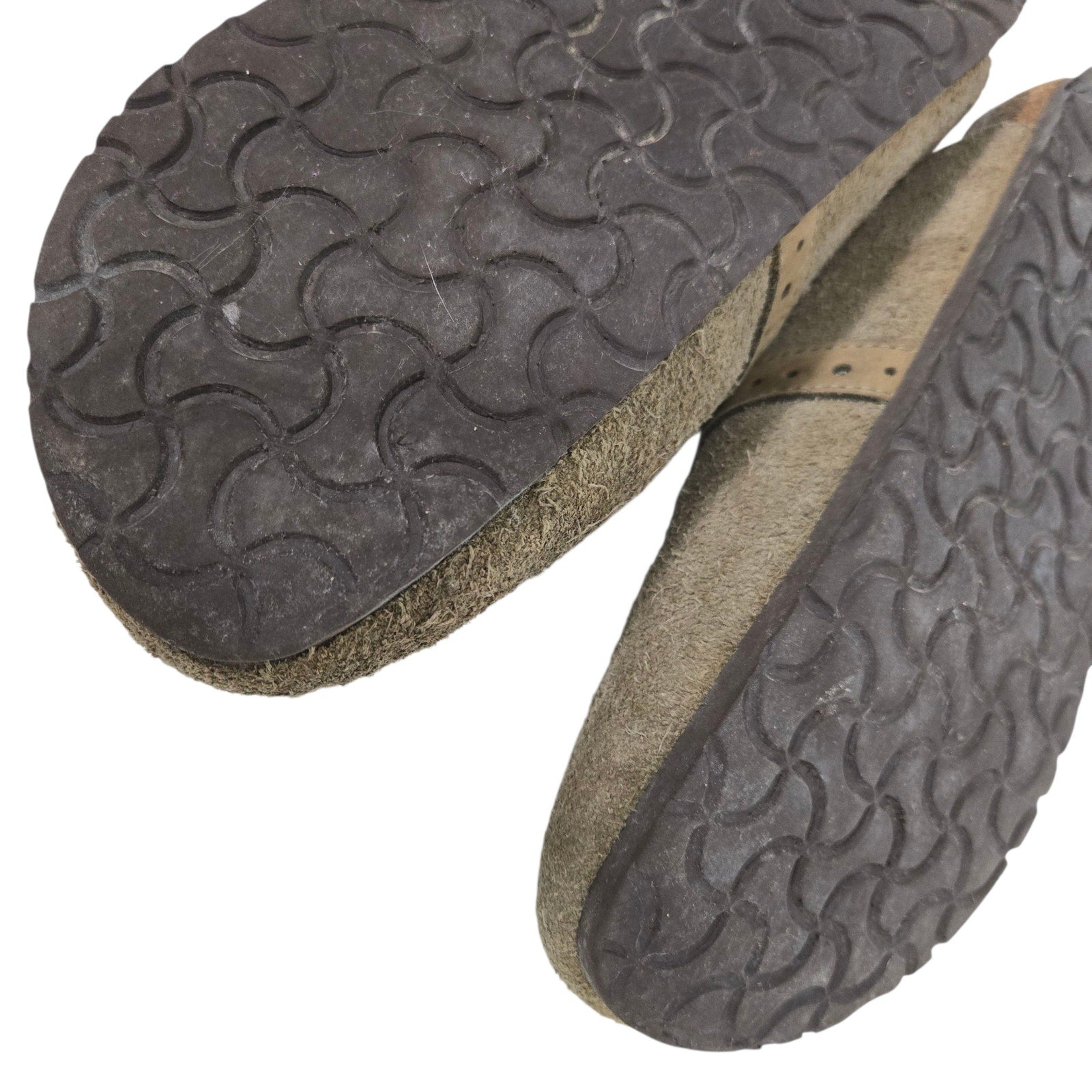 Birkenstock Eaton Suede Clogs Tan Taupe Slides Slip On Leather Mules Buckle 38 7
