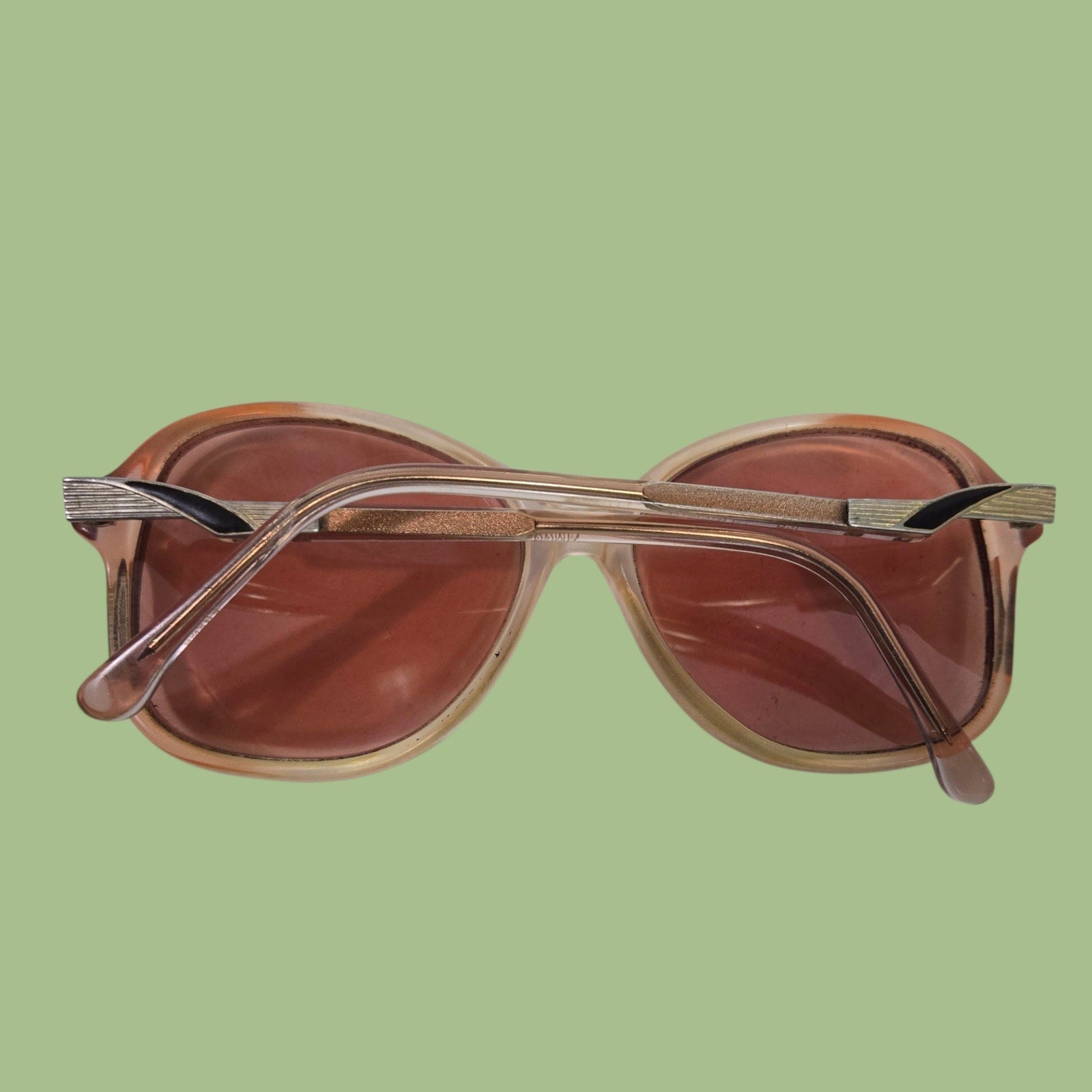 Zimco Tanya Translucent Frames Brown Vintage Glasses Plastic Round Tinted 80s 140mm