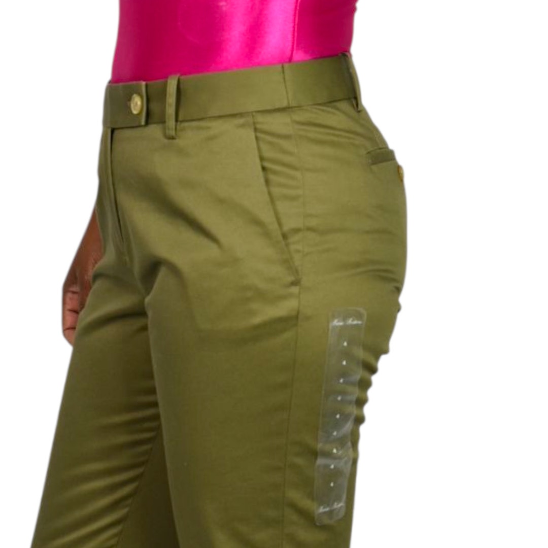 Brooks Brothers Advantage Chino Pants Green Olive Cotton Wrinkle Free Trousers Work Stretch Tapered Mid Rise 4