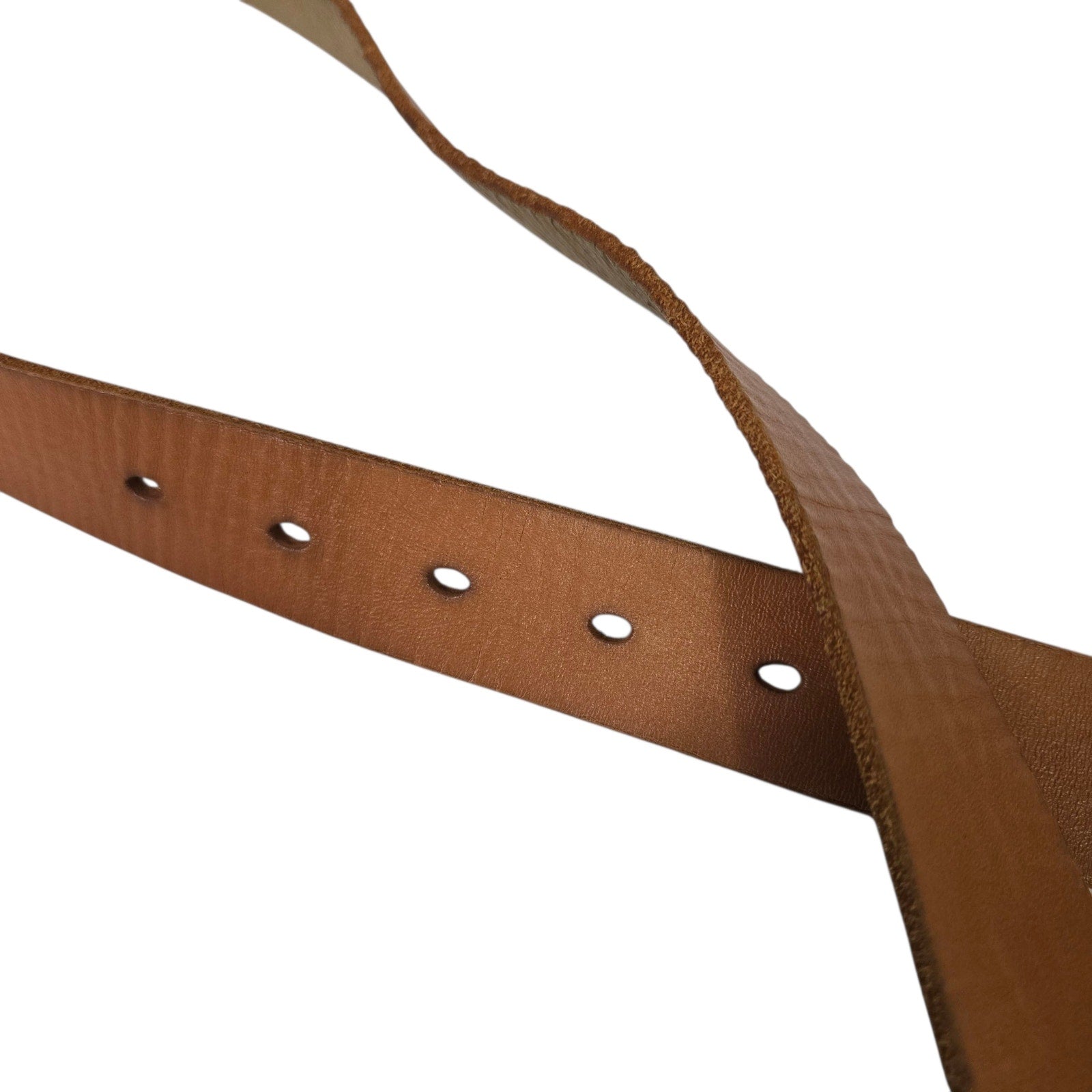 J Crew Belt Light Tan Cognac Brown Leather Classic Square Brass Buckle Classic XS