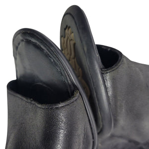 Born Bevi Wedge Heels Black Open Toe Leather Slingback Comfort Cushioned Buckle 7