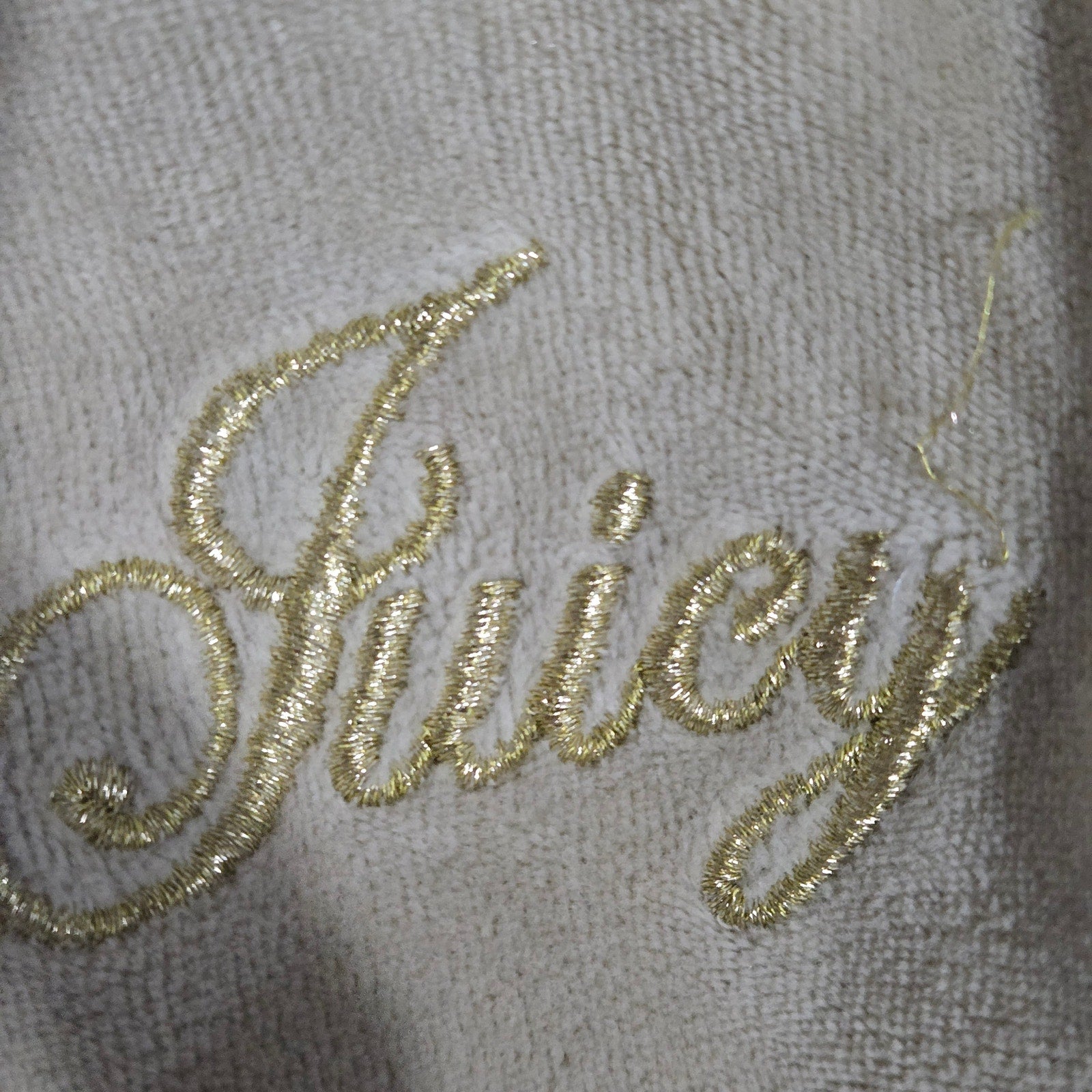 Juicy Couture Velour Hoodie Beige Zip Front Y2K Jacket Leopard Diamond Airbrush Logo Small