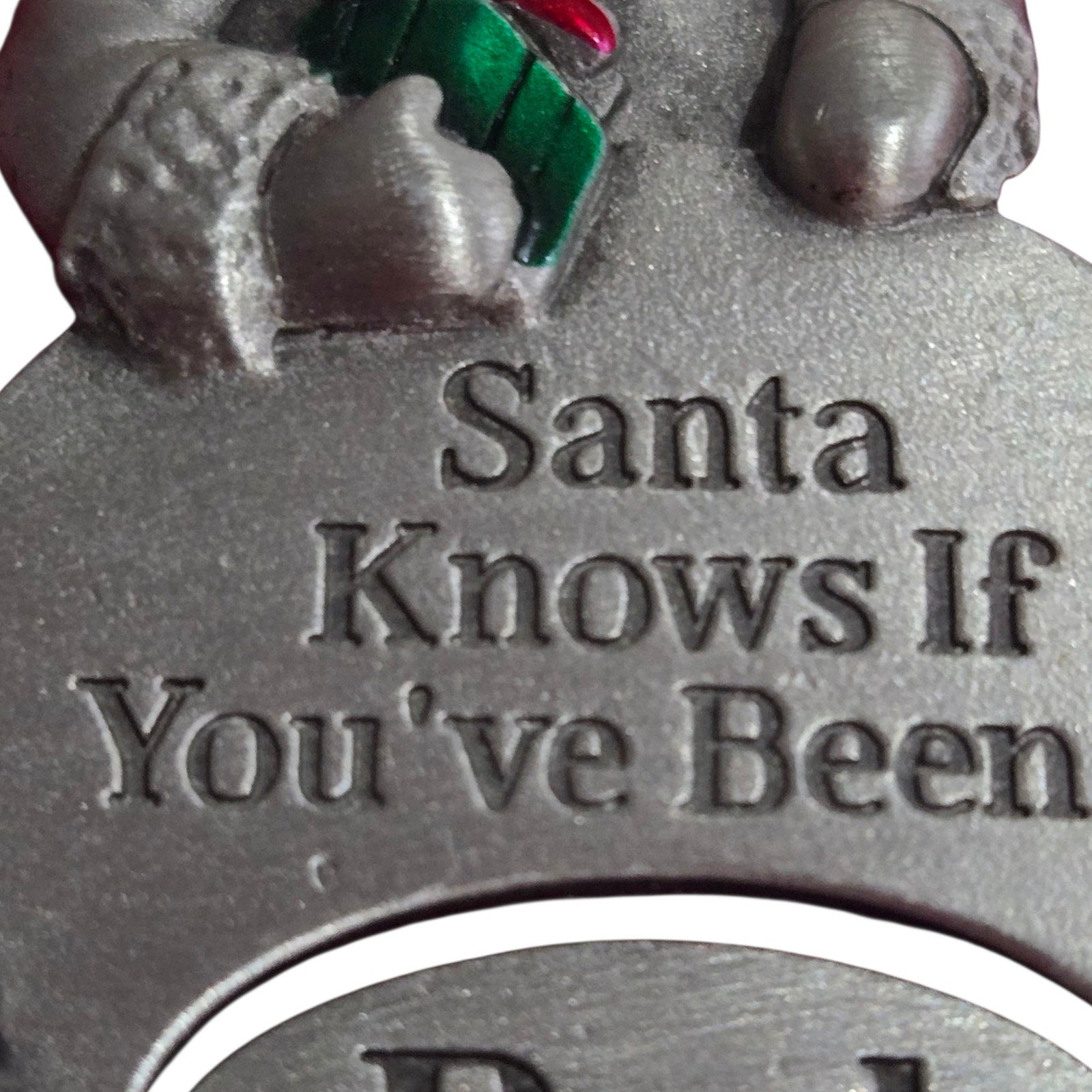 Spooniques Christmas Brooch Pin Santa Good Bad Spinner Enamel Holiday Festive Novelty Quirky