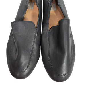 FitFlop Allegro Crush Back Loafer Flats Black Leather Moccasins Dynamicush Comfort 9