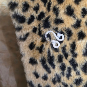 Neiman Marcus Leopard Print Coat Tan Faux Fur Plush Animal Dressy Winter 4 Girls