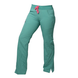 FIGS Kade Cargo Scrubs Pants Aqua Blue Straight Slim Fit Pockets Ankle Slits XS