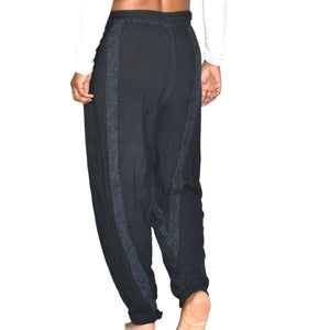 Vintage Impulse Genie Pants Black Gauze Balloon Harem Bohemian Cotton Easy One Size