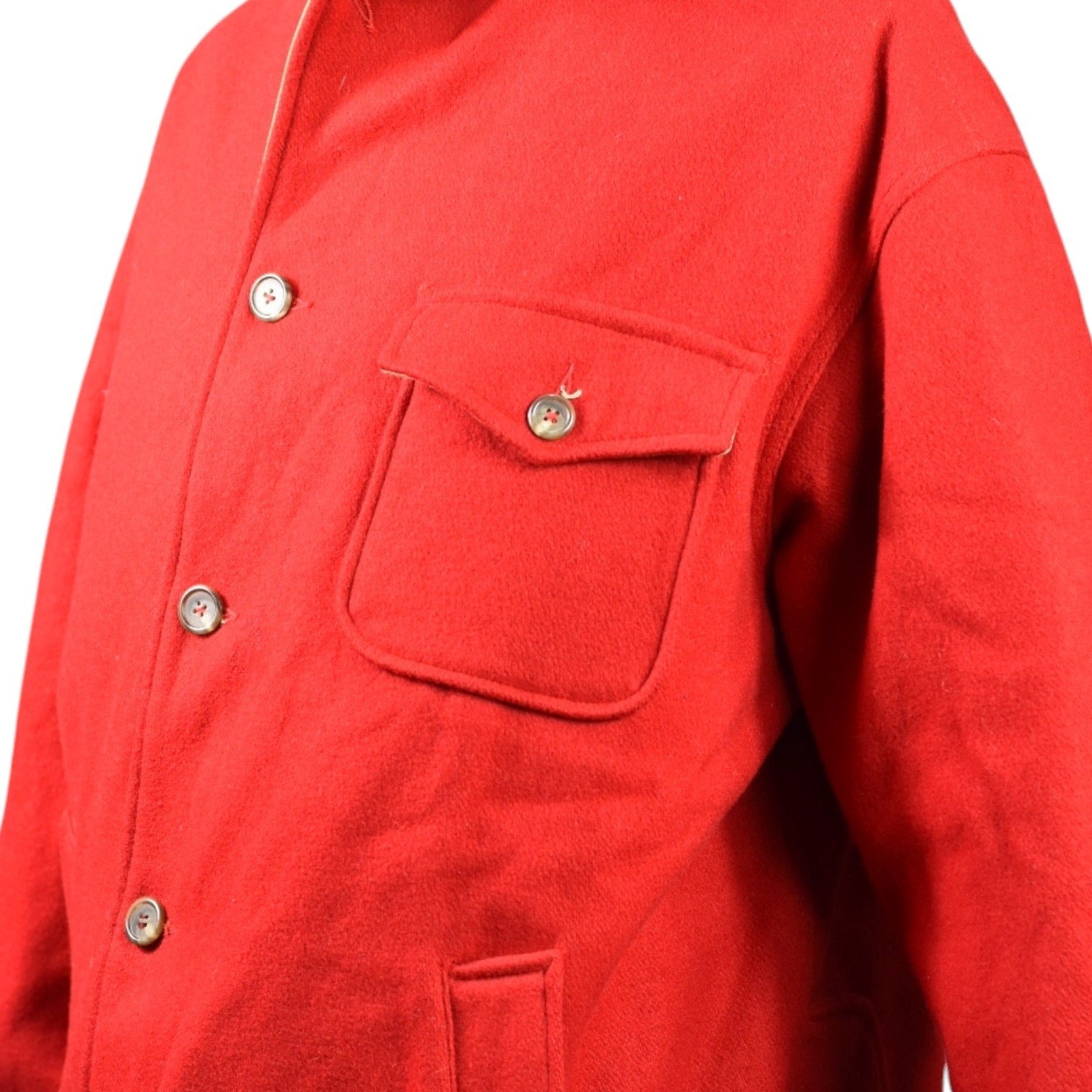 Vintage Polo Ralph Lauren Reversible Hunting Jacket Tan Red Khaki Wool Coat Canvas Cotton Utilitarian Medium