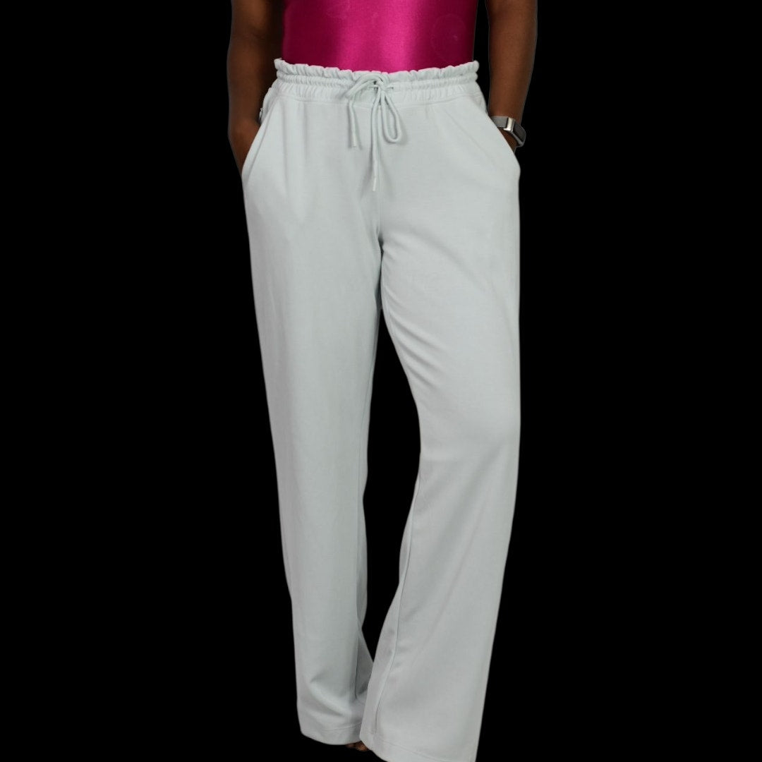 Athleta Seasoft Straight Pant Blue Pastel  Mid Rise Tencel Modal Athletic Pull On Drawstring Medium
