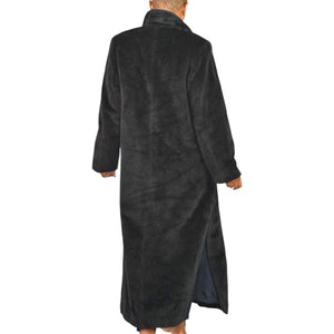 Cinzia Rocca Llama Faux Fur Coat Black Long Maxi Coat Side Slits Luxury Piacenza Wool Blend 2