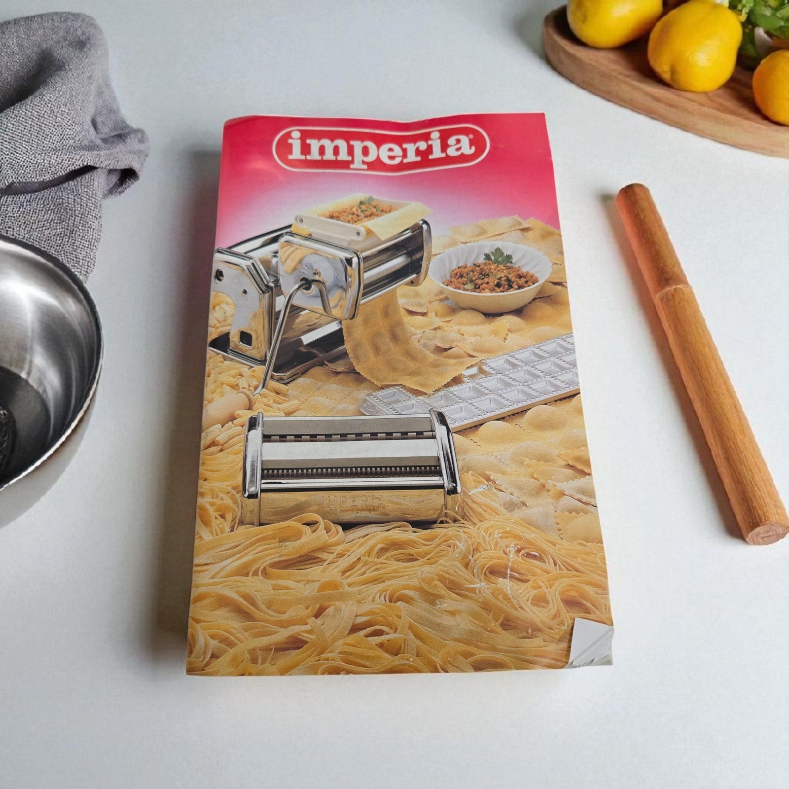 Imperia Tipo Lusso SP 150 Manual Pasta Maker Machine Made in Italy Heavy Duty Duplex Cutter Chrome