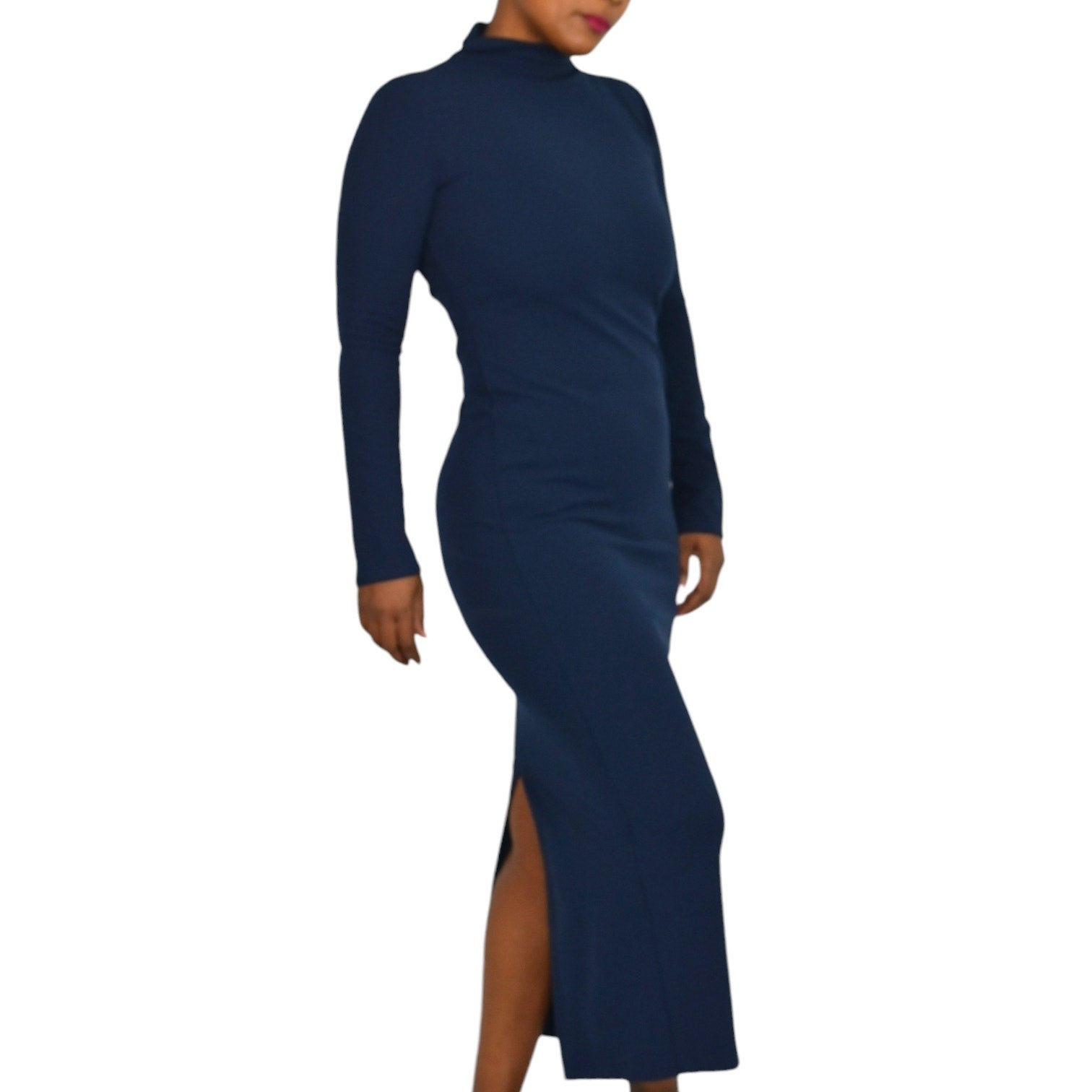 Zara Open Back Dress Blue Navy Crepe High Neck Long Sleeves Midi Colum The Thriftanista Closet Zara Open Back Dress Blue Navy Crepe High Neck Long Sleeves Midi Colum The Thriftanista Closet