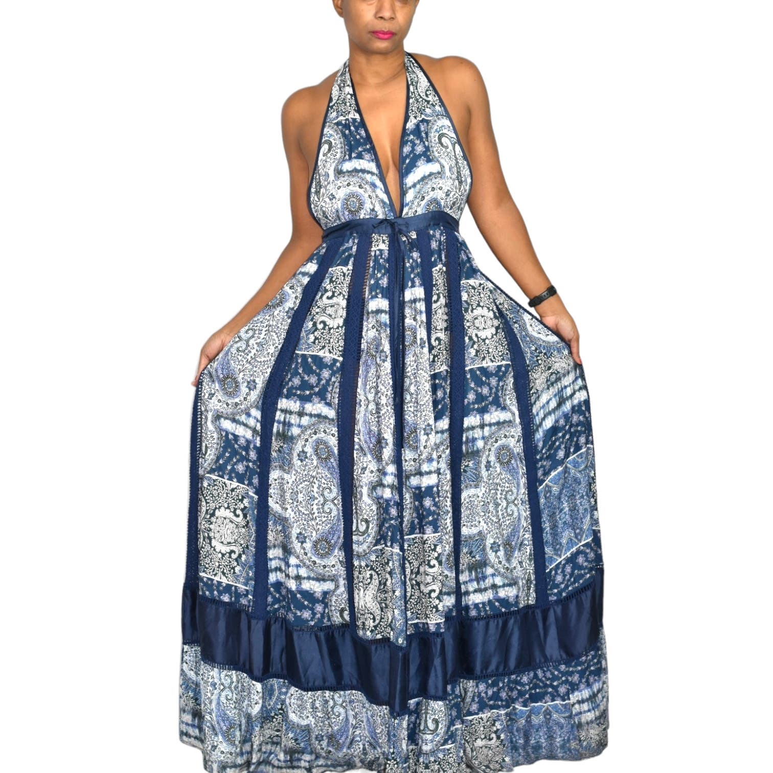 yfb maxi dress YOUNG FABULOUS & BROKE YFB Raquel Tie Dye Maxi Dress in Olive Harmony Wash sz M