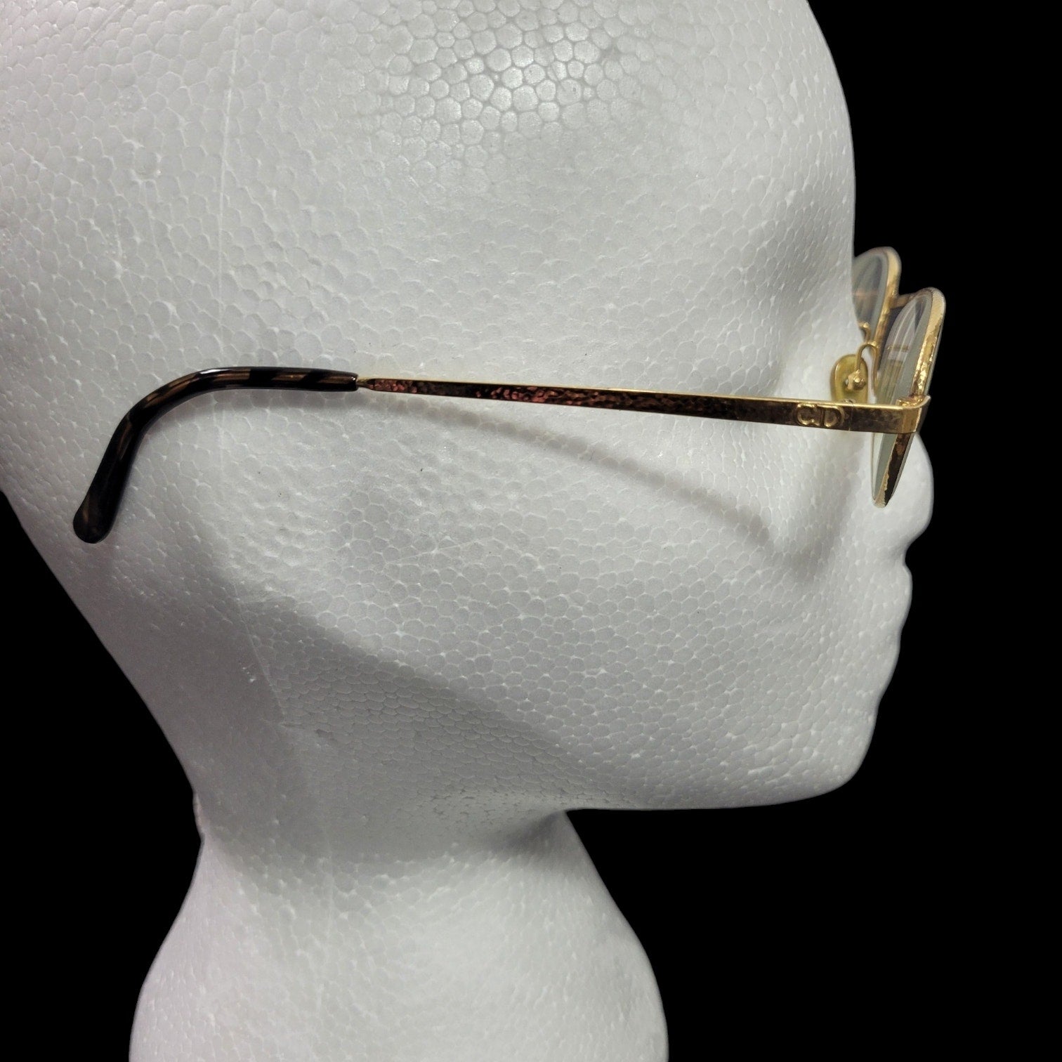 Vintage Christian Dior Metal Wire Frame Glasses Gold Tortoiseshell Oval Logo 2954 Eyeglasses Rx 51 20 130