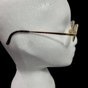 Vintage Christian Dior Metal Wire Frame Glasses Gold Tortoiseshell Oval Logo 2954 Eyeglasses Rx 51 20 130