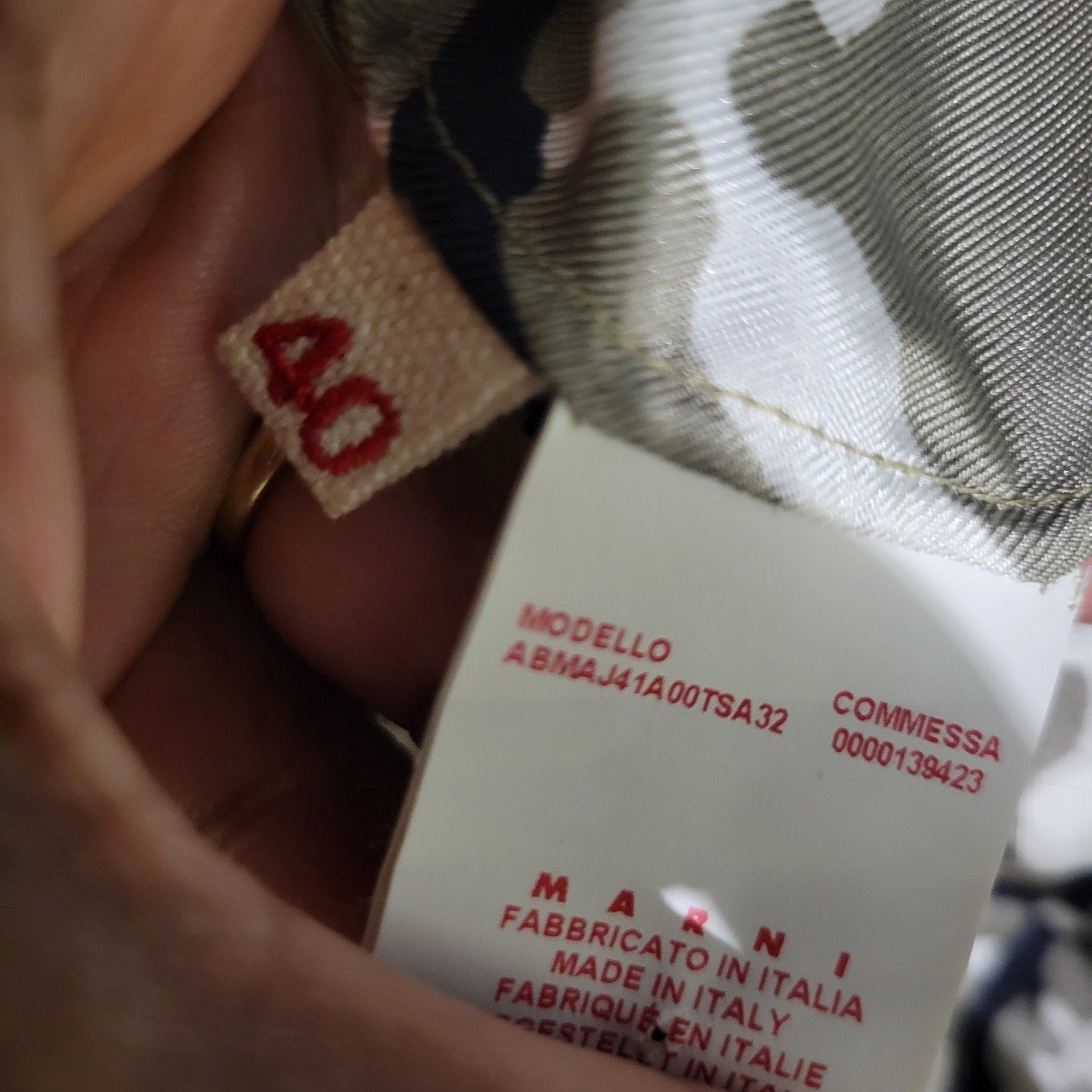 Marni Silk Print Dress Grey Geo Grid Puff Sleeve Origami Folds Sculpted Sheath 40