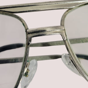 Vintage Frames Silver Platinum Metal Square Aviator Tear Drop Nerd Retro 70s 80s