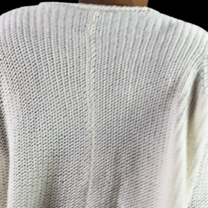 Wooden Ships Maui V Neck White Ivory Pullover Sweater Slouchy Cropped Boxy Side Slits Small Medium