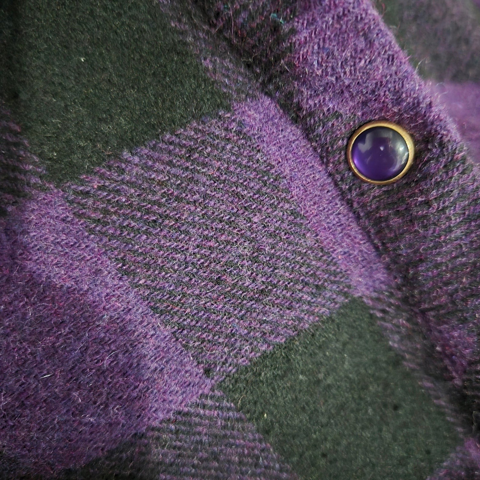 Tuckernuck Chandler Plaid Flannel Shirt Purple Aubergine Buffalo Check Western Yoke Snap Medium