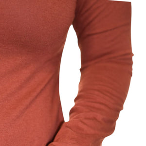 Soft Surroundings Maxi Dress Orange Clay Jersey Long Stretch Fit Flare Boatneck Medium