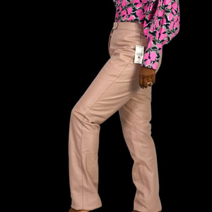 Vintage Wilsons Maxima Leather Pants Pink Blush Straight High Waist Deadstock 28 6