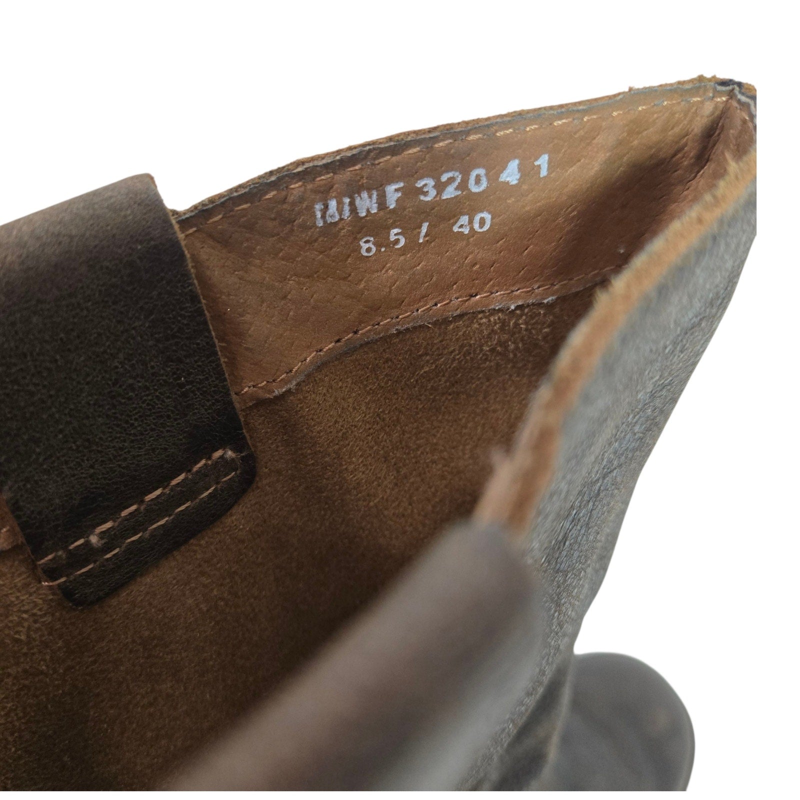 Born Leather Motorcycle Boots Brown Distressed Studs Mid Calf Winter Pull On 8.5