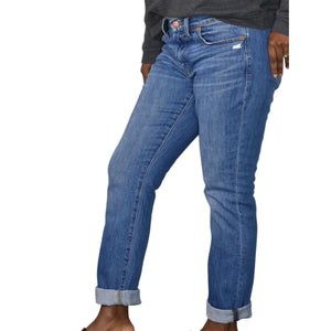 Madewell Slim Boyjean Blue Boyfriend Jeans Denim Straight Mid Rise Relaxed Medium Wash 27