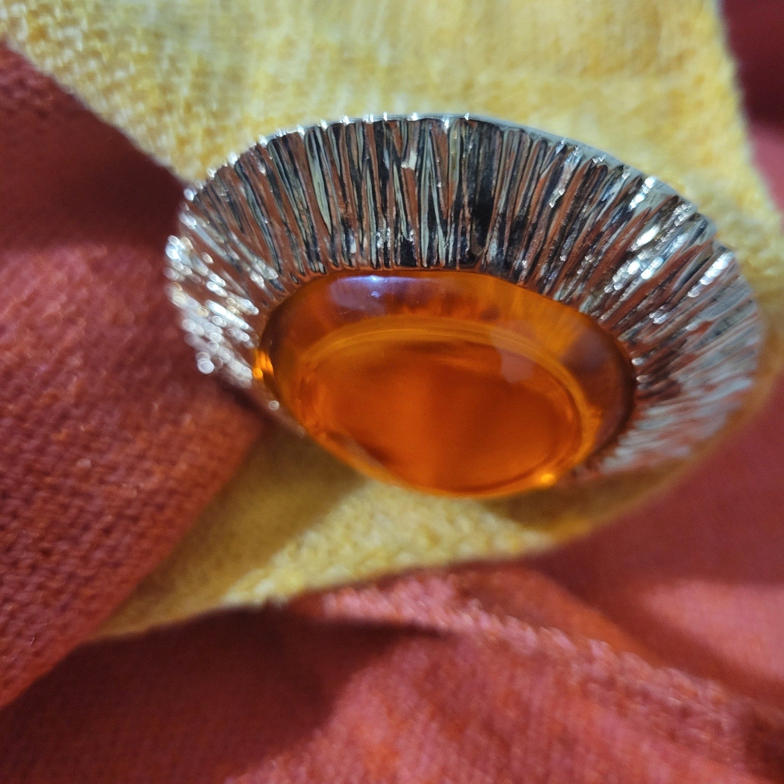 Vintage Steve Fabrikant Knit Dress Orange Color Block Button Front Jeweled Funky Medium