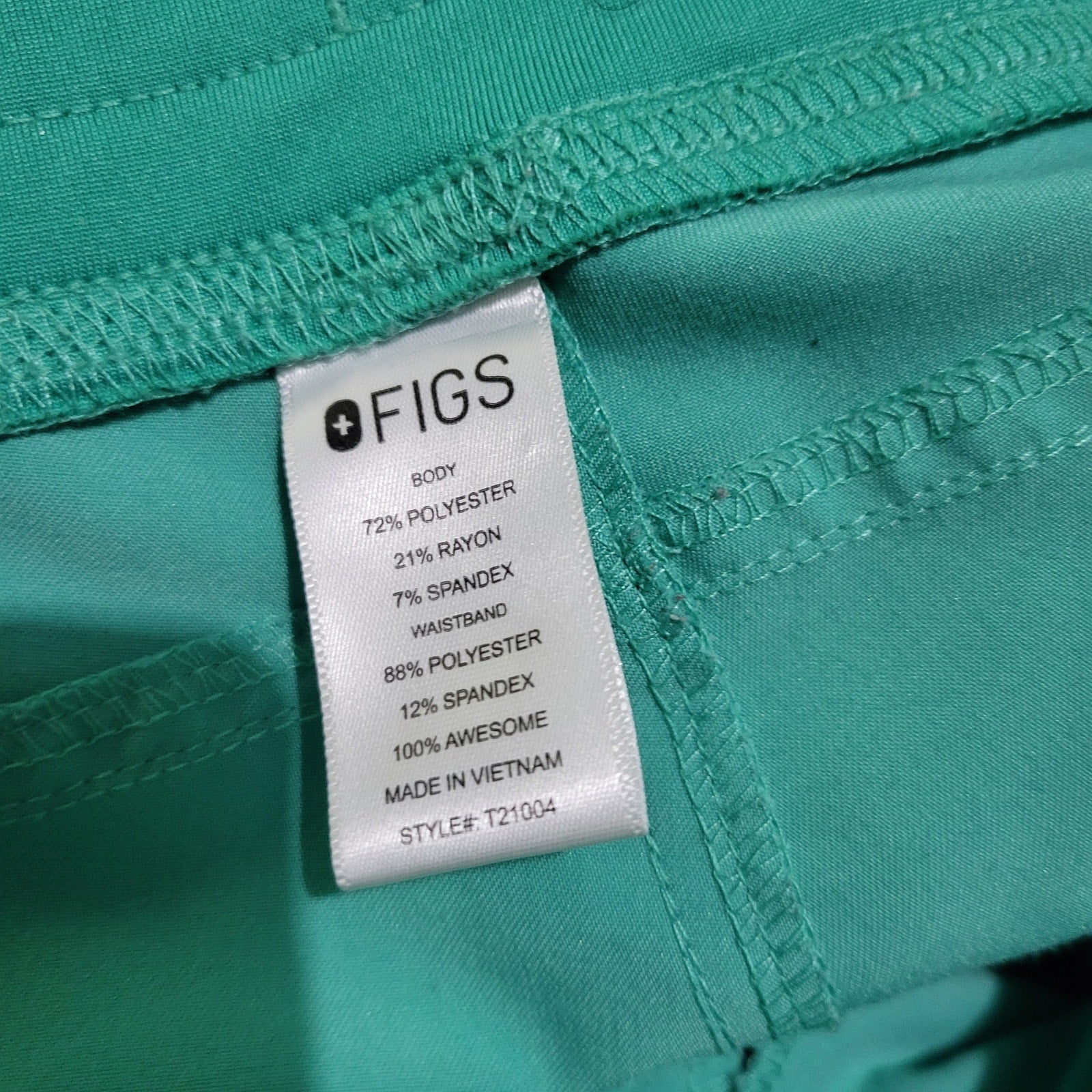 FIGS Kade Cargo Scrubs Pants Aqua Blue Straight Slim Fit Pockets Ankle Slits XS