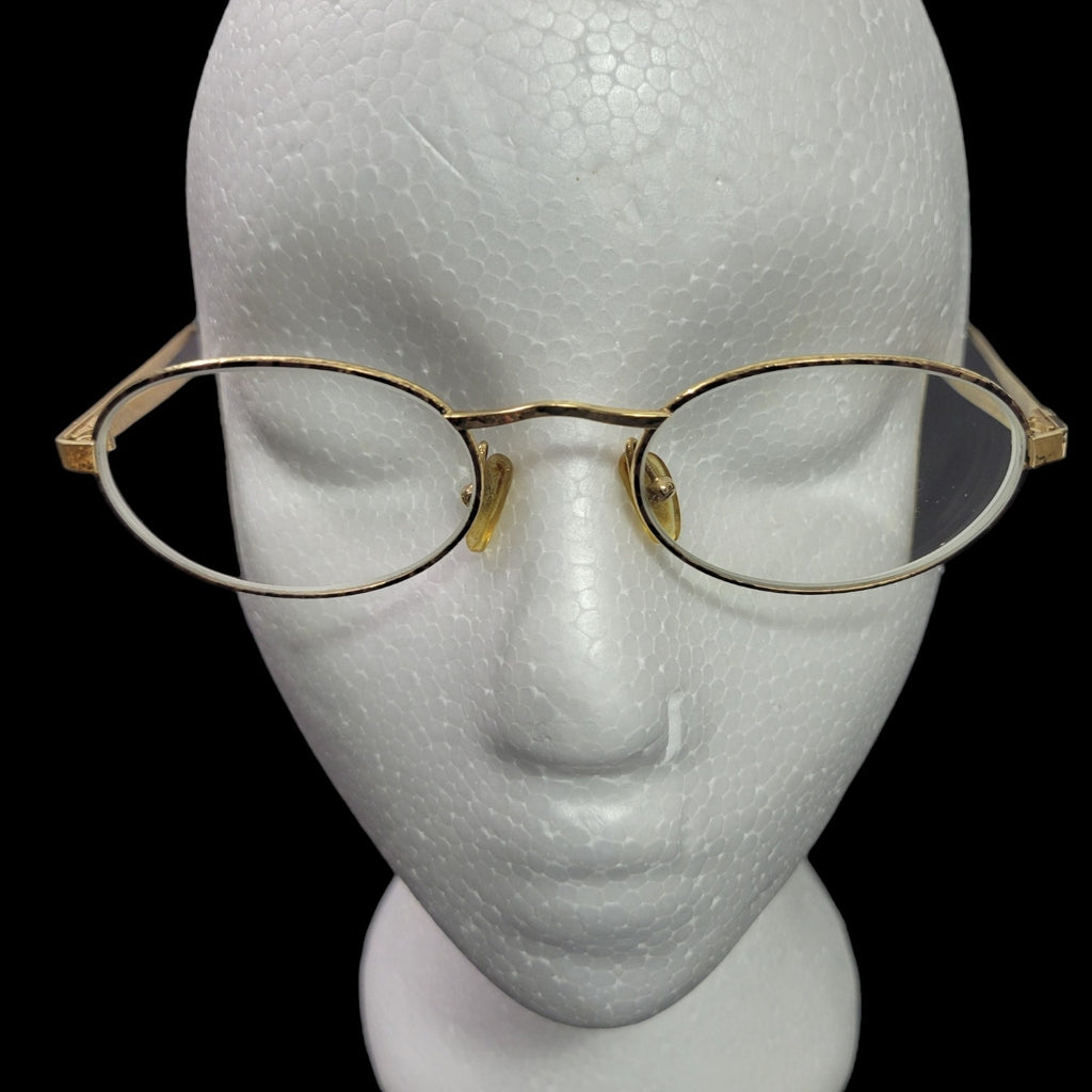 Vintage Christian Dior Metal Wire Frame Glasses Gold Tortoiseshell Oval Logo 2954 Eyeglasses Rx 51 20 130