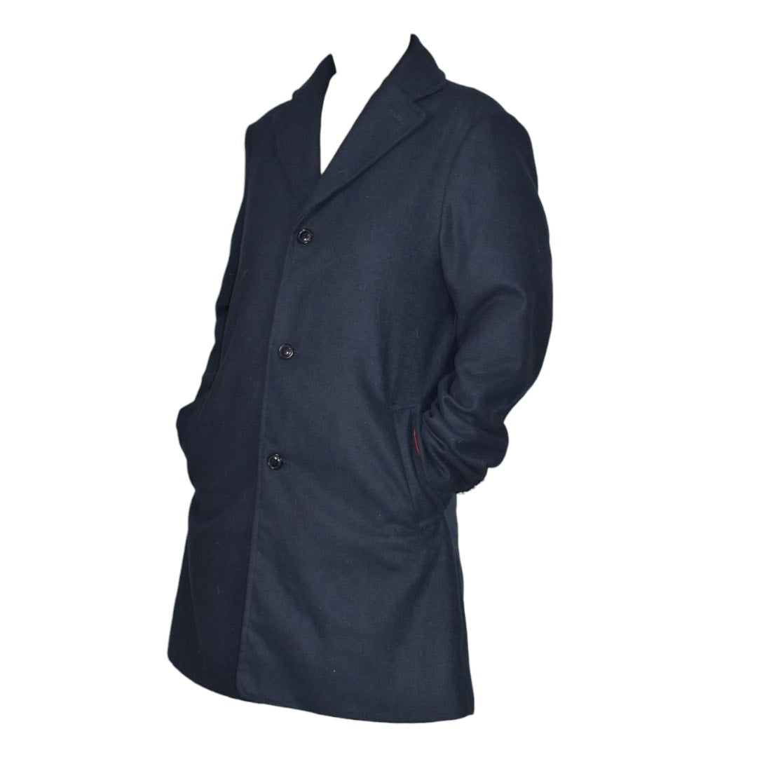 Doctor Who Twelfth Peter Capaldi Blue Navy Dress Coat Notch Lapel Topcoat Wool Overcoat Mens Small Medium