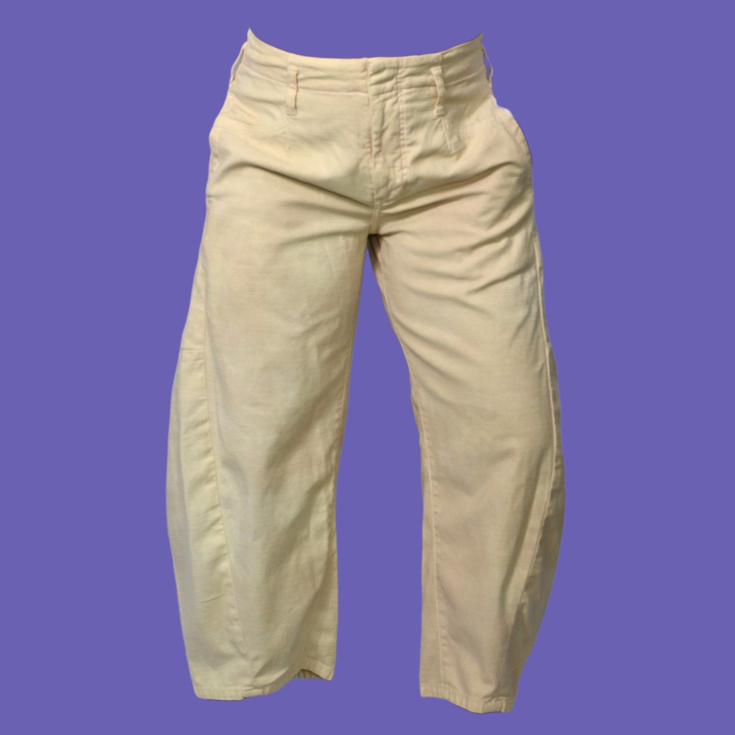 Pilcro Cropped Vintage Barrel Pants Khaki Neutral Balloon Leg High Waist Anthropologie 26