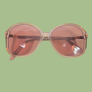 Zimco Tanya Translucent Frames Brown Vintage Glasses Plastic Round Tinted 80s 140mm