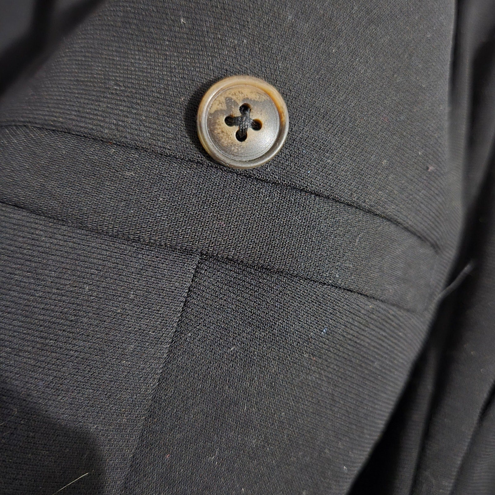 Tout a Coup Pleat Crop Trouser Pants Black High Waist Crepe Dress Evening Business Casual Tapered XS