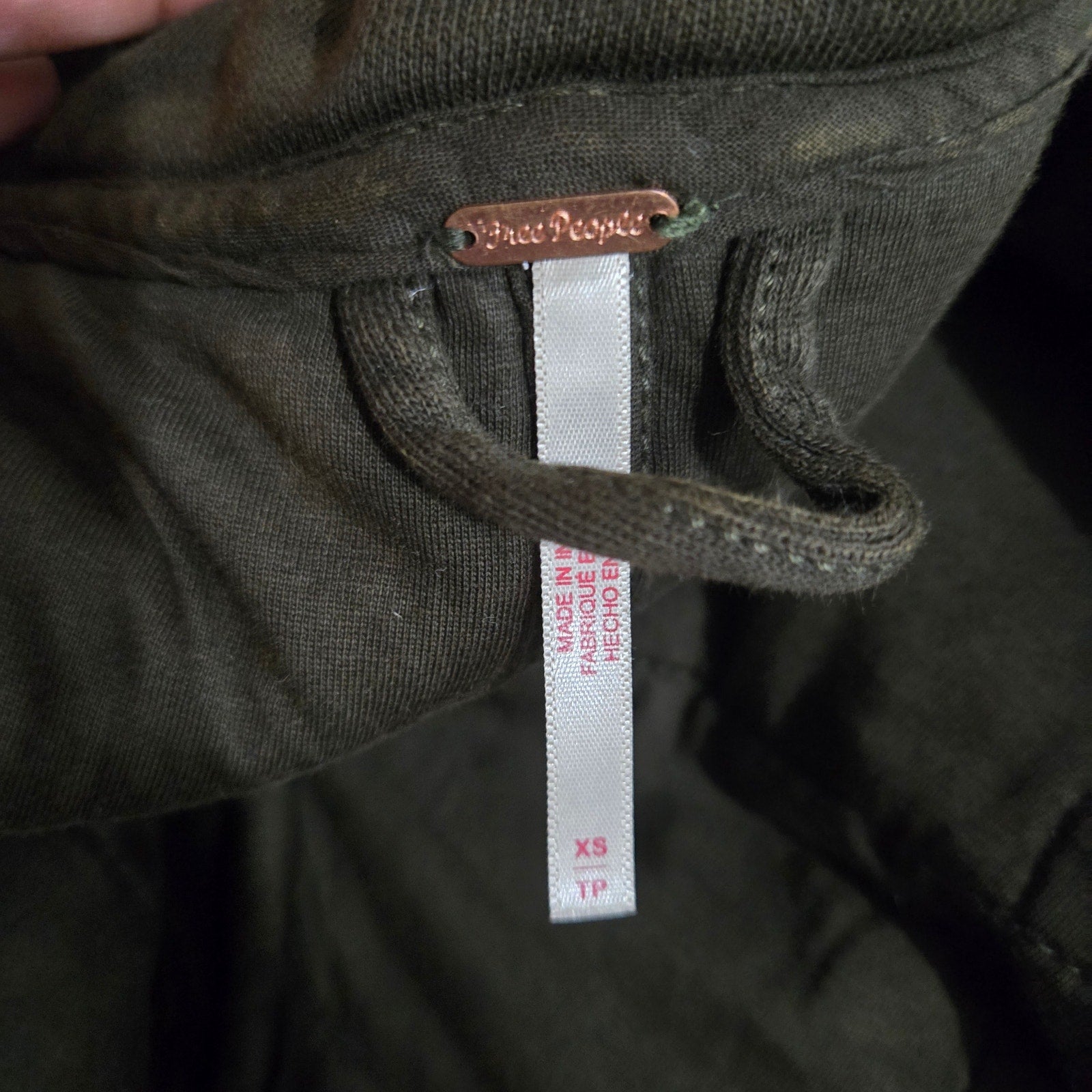 Free People Dolman Quilted Knit Jacket Green Olive Bomber Oversized Cotton Coat XS