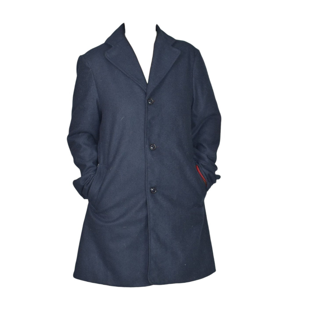 Doctor Who Twelfth Peter Capaldi Blue Navy Dress Coat Notch Lapel Topcoat Wool Overcoat Mens Small Medium