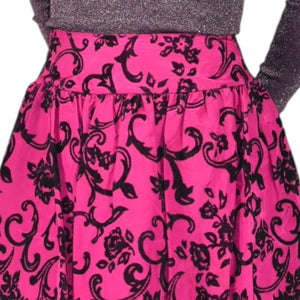 Vintage Scott McClintock Damask Skirt Purple Magenta Taffeta Crinoline Black Maxi Dressy 4