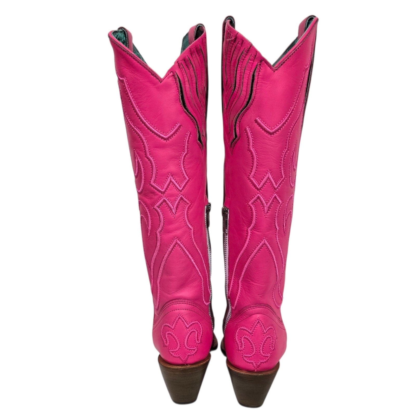 Corral Western Boots Pink Fuchsia Snip Toe Cowboy Cowgirl Tall Leather Neon Embroidery 8