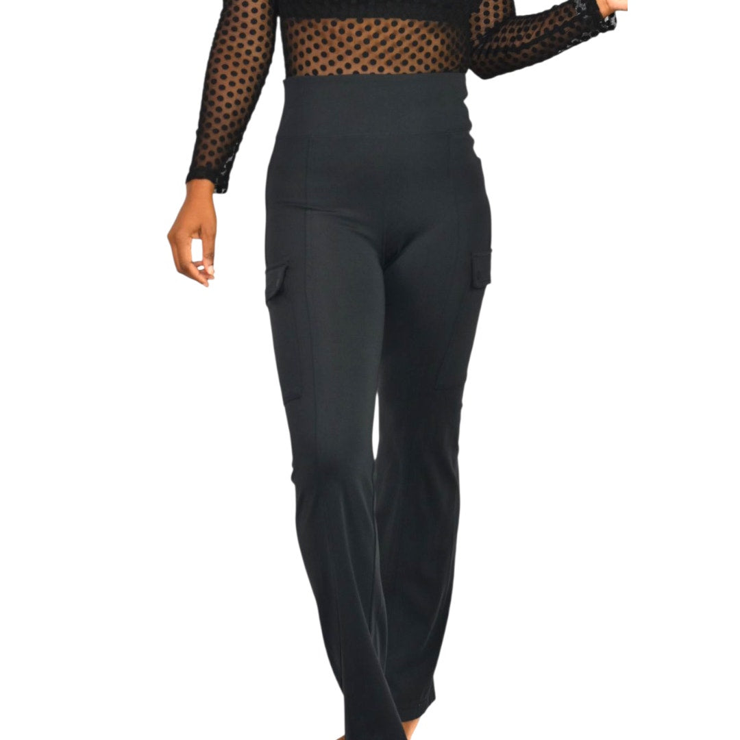 Athleta Delancey Straight Cargo Pants Black Straight Leg Stretch Pull On High Waist XS